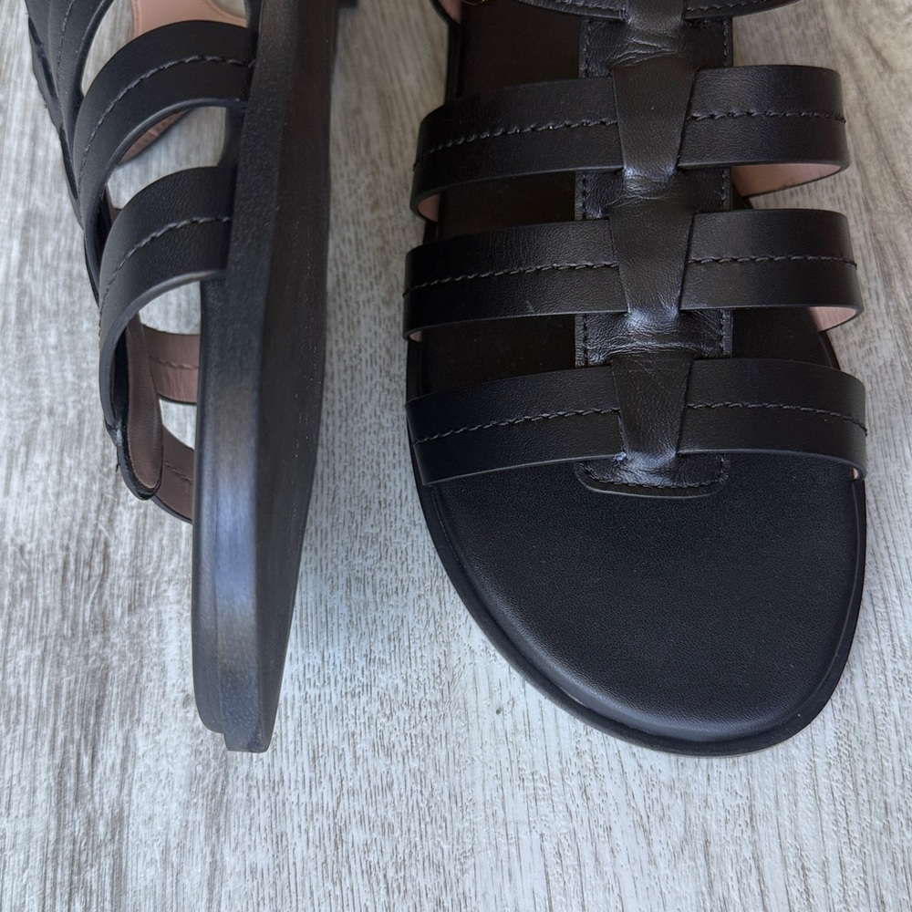 Cole Haan Flynn Fisherman Gladiator Leather Sandal, Black, Size 8.5 - Picture 4 of 8